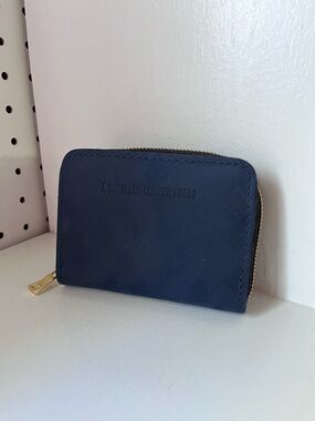 Portland Leather Goods Navy Zip Wallet NWOT